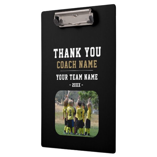 Dank u wel Coach Team Naam Foto Klembord (Links)