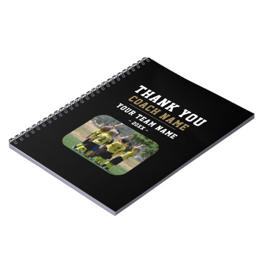 Dank u wel Coach Team Naam Foto Notitieboek (Linkerzijde)