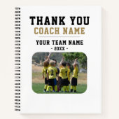Dank u wel Coach Team Naam Foto Notitieboek (Voorkant)