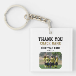 Dank u wel Coach Team Naam Foto Sleutelhanger