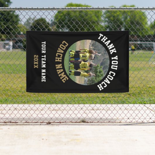 Dank u wel Coach Team Naam Foto Spandoek (Insitu)