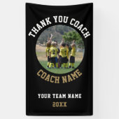 Dank u wel Coach Team Naam Foto Spandoek (Verticaal)