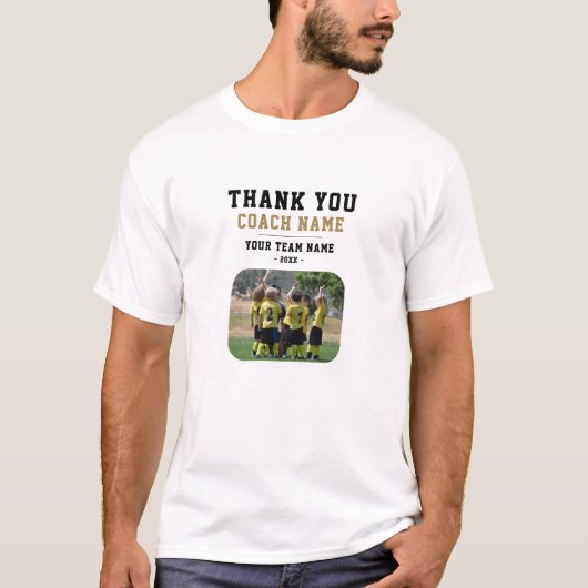 Dank u wel Coach Team Naam Foto T-shirt (Voorkant)