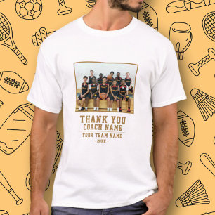 Dank u wel Coach Team Naam Foto T-shirt