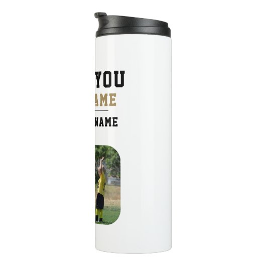 Dank u wel Coach Team Naam Foto Thermosbeker (Geroteerd rechts)