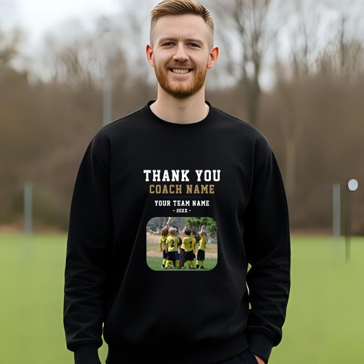 Dank u wel Coach Team Naam Foto Trui