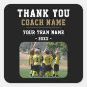 Dank u wel Coach Team Naam Foto Vierkante Sticker (Voorkant)