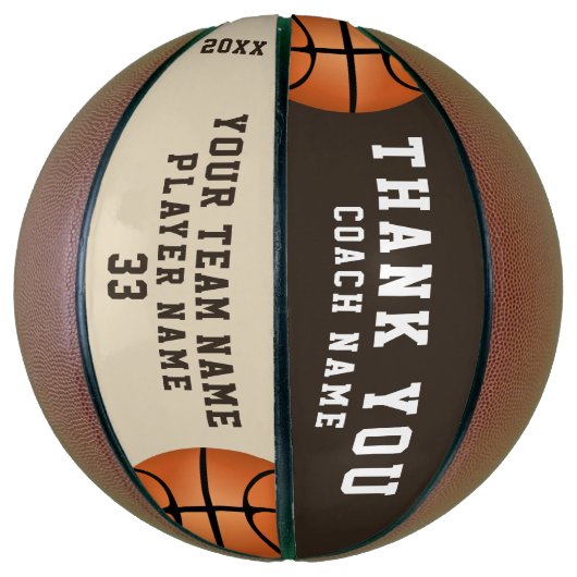 Dank u wel Coach Team Name Number Basketbal (Verticaal)