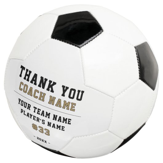 Dank u wel Coach Team Name Number Voetbal (Drie kwart)