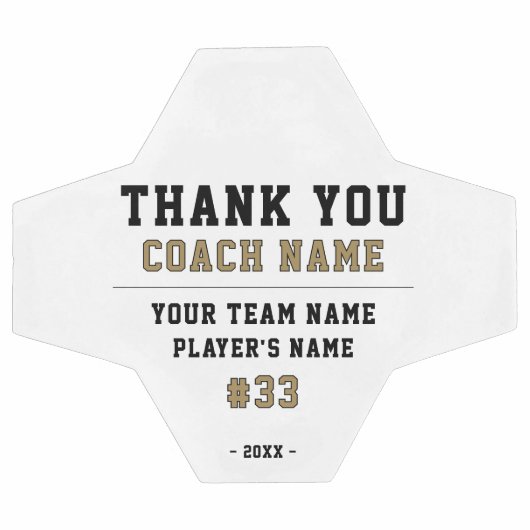 Dank u wel Coach Team Name Number Voetbal (Enkel)