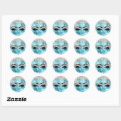 Dank u wel Confetti Roos Glitter Eyelash Ocean Ronde Sticker (Vel)