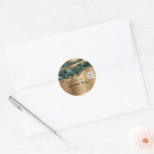 Dank u wel Cosmetische Logo QR-code Glitter Gold G Ronde Sticker (Envelop)