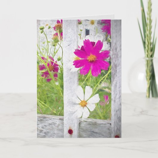 Dank u wel Cosmos Flower Garden Bedankkaart (Voorkant)