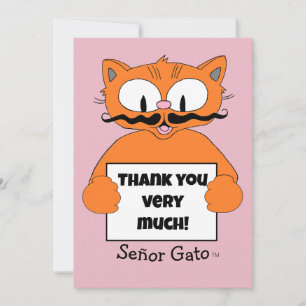 Dank U Wel! Cute Cartoon Snorharen Kat Bedankkaart