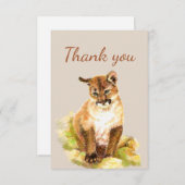 Dank u wel Cute Cougar Puma Mountain Lion Cub Bedankkaart (Voorkant / Achterkant)
