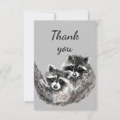 Dank u wel, Cute Cuddling Raccoon Hugs Love Animal Bedankkaart (Voorkant)
