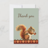 Dank u wel Cute Red Squirrel Animal Natuur Art Bedankkaart (Voorkant)
