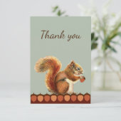 Dank u wel Cute Red Squirrel Animal Natuur Art Bedankkaart (Staand voorkant)