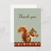 Dank u wel Cute Red Squirrel Animal Natuur Art Bedankkaart (Voorkant / Achterkant)