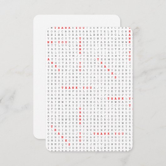 Dank u wel, dank u wel. kaart (Voorkant / Achterkant)