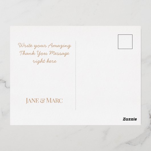 Dank u wel dat u echte Folie Rosegold Briefkaart v (Achterkant)