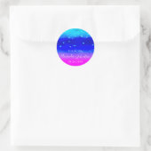 Dank u wel Datum Blauwe Aqua Pink Confetti Ronde Sticker (Tas)