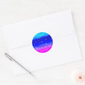 Dank u wel Datum Blauwe Aqua Pink Confetti Ronde Sticker (Envelop)