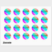 Dank u wel Datum Blauwe Goud Confetti Regenboog Ronde Sticker (Vel)