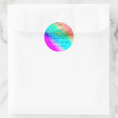 Dank u wel Datum Blauwe Goud Confetti Regenboog Ronde Sticker (Tas)