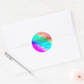 Dank u wel Datum Blauwe Goud Confetti Regenboog Ronde Sticker (Envelop)