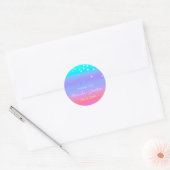 Dank u wel Datum Blauwe Roze Aqua Roze Confetti Ronde Sticker (Envelop)