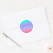 Dank u wel Datum Blauwe Roze Gold Confetti Ronde Sticker (Envelop)