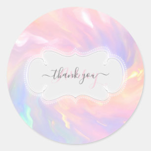 Dank u wel de naam Holographic Princess Pink Paste Ronde Sticker