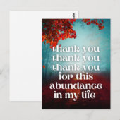 Dank u wel de overvloed aan geldwet voor aantrekki briefkaart (Voorkant / Achterkant)