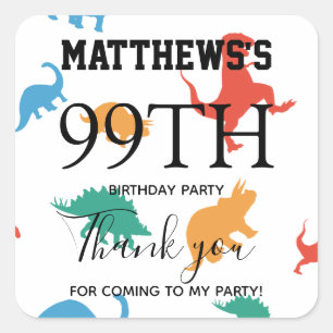 Dank u wel Dinosaur voor de voordelige tas van de  Vierkante Sticker