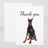 Dank u wel Doberman Dog Pet Animal Bedankkaart (Voorkant / Achterkant)