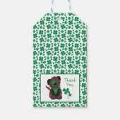 Dank u wel Dog Shamrock Green Cadeaulabel (Voorkant)
