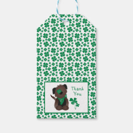 Dank u wel Dog Shamrock Green Cadeaulabel