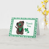 Dank u wel Dog Shamrock Green Kaart (Gele Bloem)