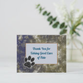 Dank u wel Dog Walker Gold Blue Abstract Pet Sitte Briefkaart (Staand voorkant)