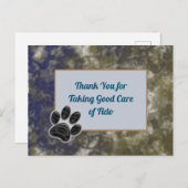 Dank u wel Dog Walker Gold Blue Abstract Pet Sitte Briefkaart (Voorkant / Achterkant)