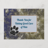 Dank u wel Dog Walker Gold Blue Abstract Pet Sitte Briefkaart (Voorkant)