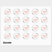 Dank u wel Doodle Wreath Ronde Sticker (Vel)
