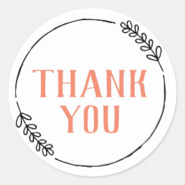 Dank u wel Doodle Wreath Ronde Sticker