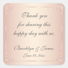 Dank u wel, Elegant Blush Wedding Stickers
