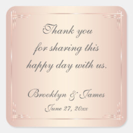 Dank u wel, Elegant Blush Wedding Stickers