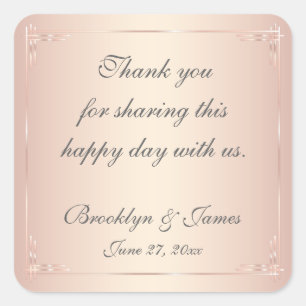 Dank u wel, Elegant Blush Wedding Stickers