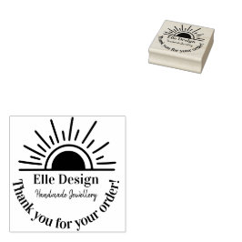 Dank u wel Elegant Custom Logo Feminine Boho Sun Rubberstempel