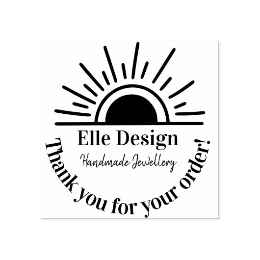 Dank u wel Elegant Custom Logo Feminine Boho Sun Rubberstempel (Afrduk)