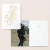 Dank u wel Elegant Hand Drawn Botanical Monogram Folie Kaarten (Display)